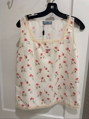 Prada inspired Floral Tank Top